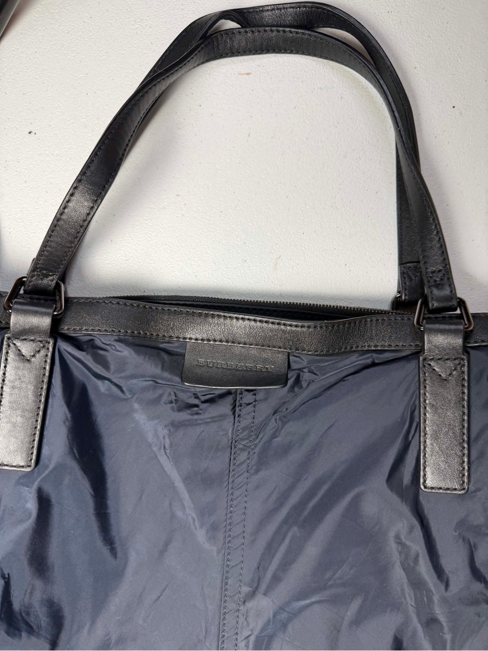 Burberry | Black Blue Nylon Buckleigh Packable Shopper Tote Bag | Authentic - Picture 5 of 16